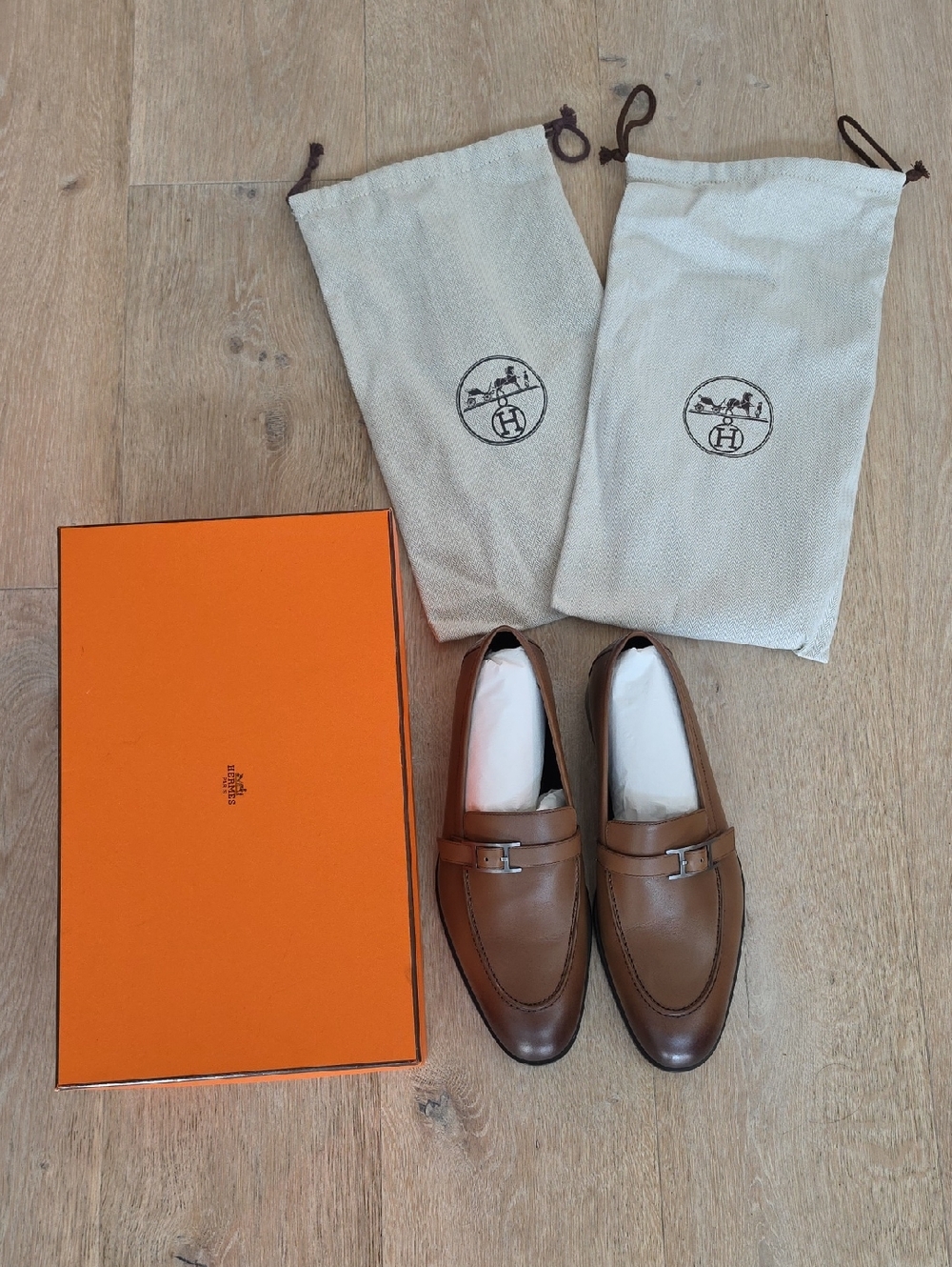 Hermès Mocassin Homme Monterey Veau Patine